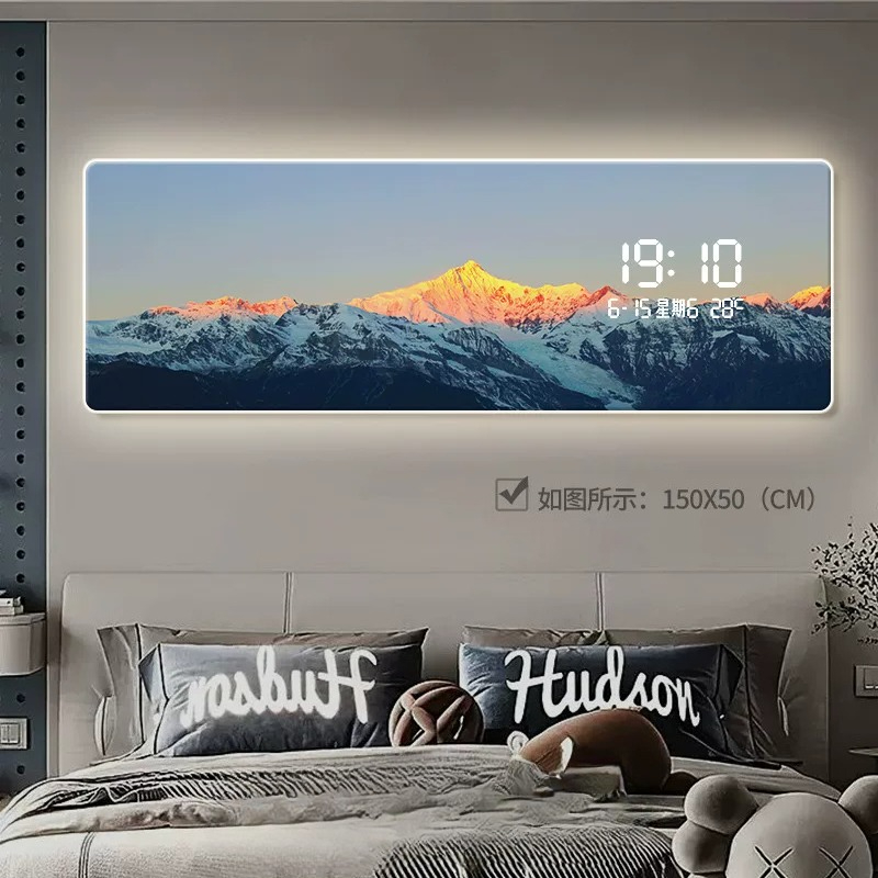 Lighting Home Decor Wall Clocks - Stylowe zegary z datownikiem i podświetleniem,