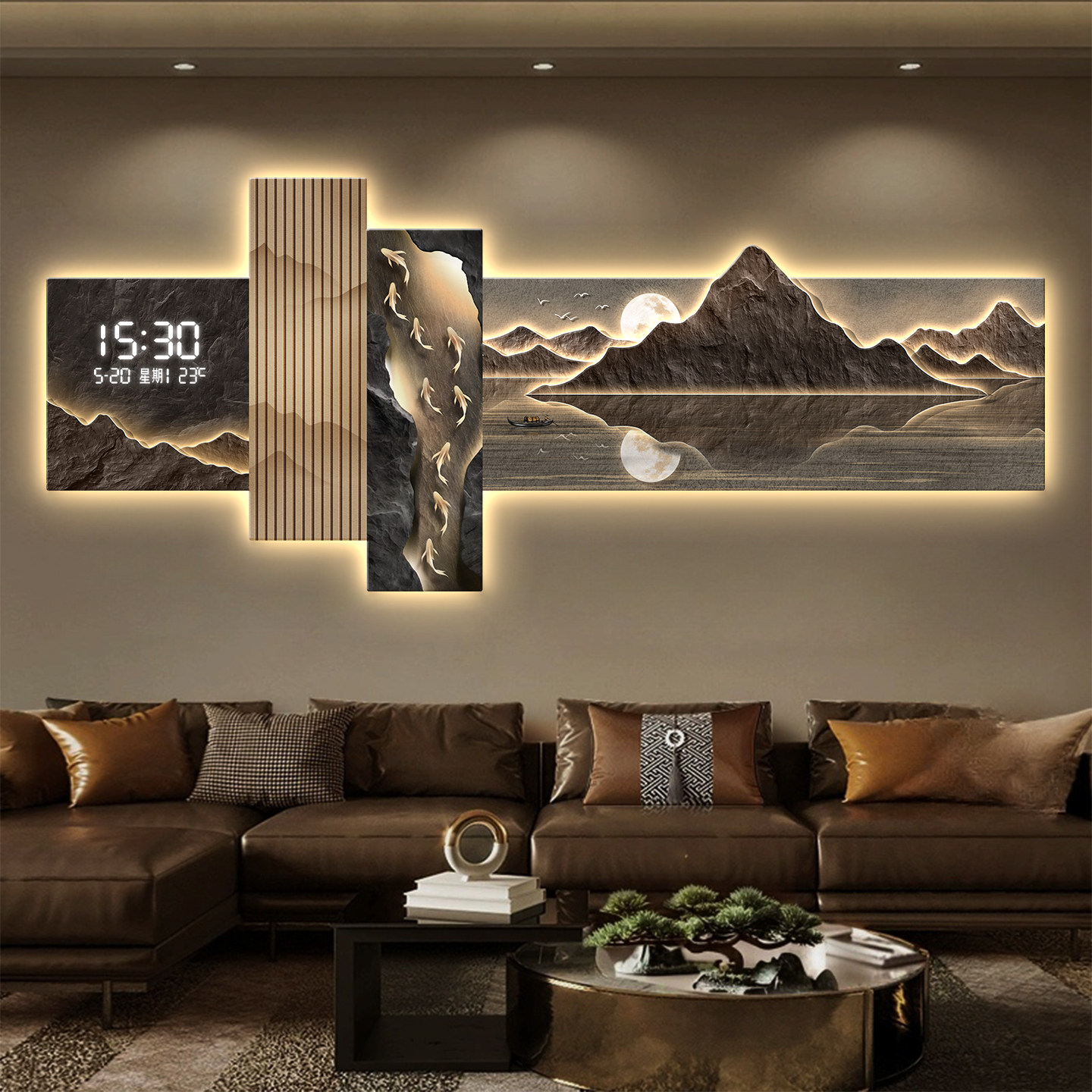 Lighting Decoration On Wall - Nowoczesny obraz LED do salonu, dekoracja