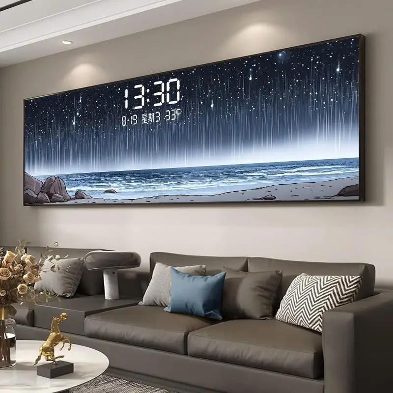 Lighting Home Decor Wall Clocks - Zegar Ścienny z Temperaturą i Datą
