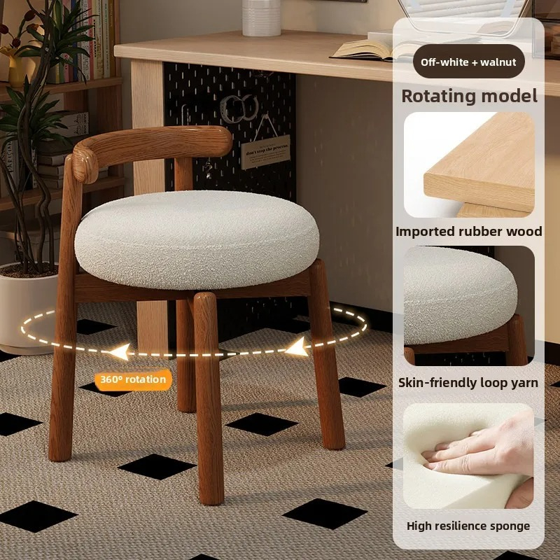 Furniture Lighting & Decor Magazine - Prosty obrotowy taboret do toaletki z