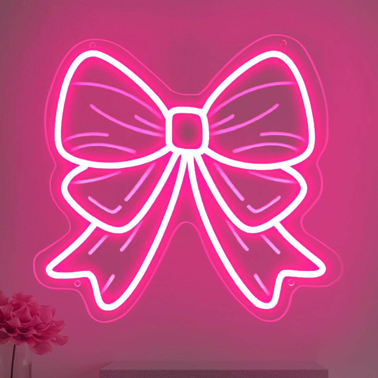 Led Lighting Wall Decor - Neonowe znaki LED w kształcie kokardy,