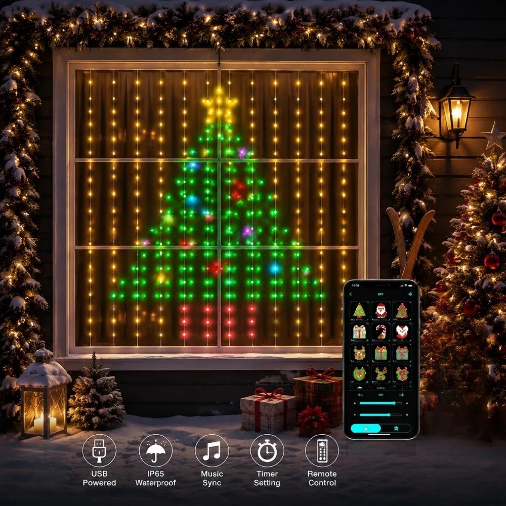 Zewnętrzne LED-owe zasłony świ – Lighting Christmas Decor recenzja i cena