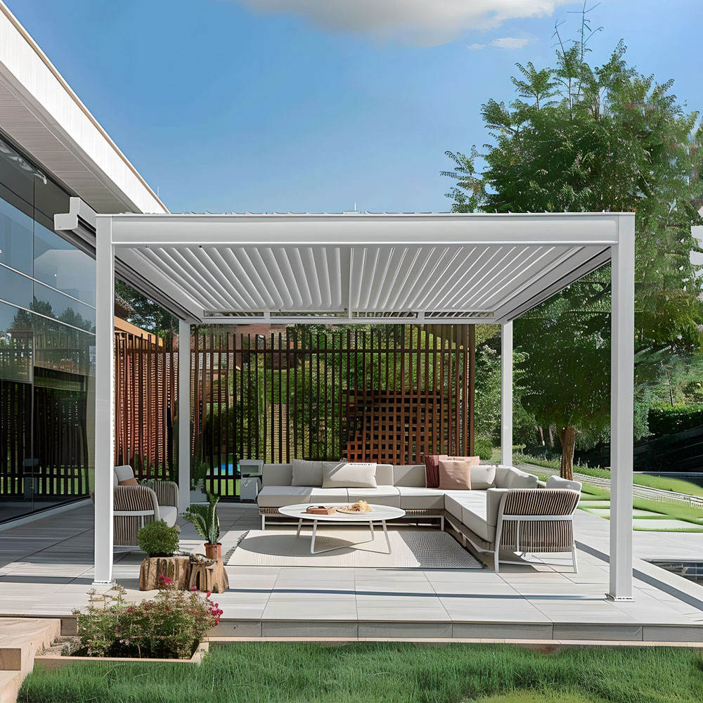 Zewnętrzna pergola z lamelami, – Furniture Lighting & Decor Magazine recenzja i cena