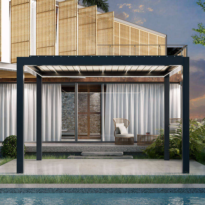 Zewnętrzna pergola z lamelami, – Furniture Lighting & Decor Magazine recenzja i cena
