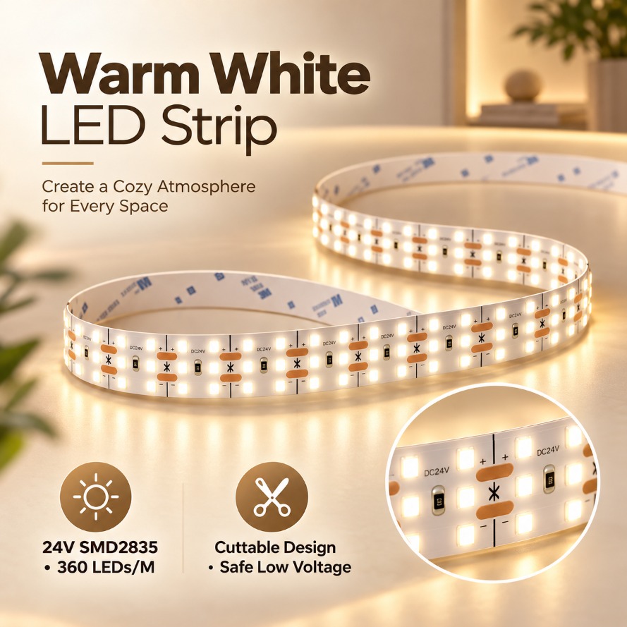 Taśma LED DC24V, 3 rzędy, SMD2 – Lighting Decoration On Wall recenzja i cena