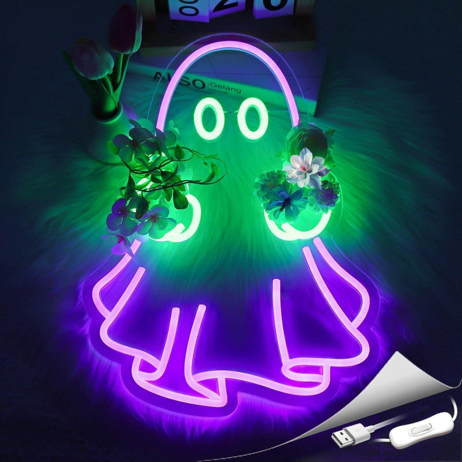 Neonowy znak duch, zasilany pr – Led Lighting Wall Decor recenzja i cena