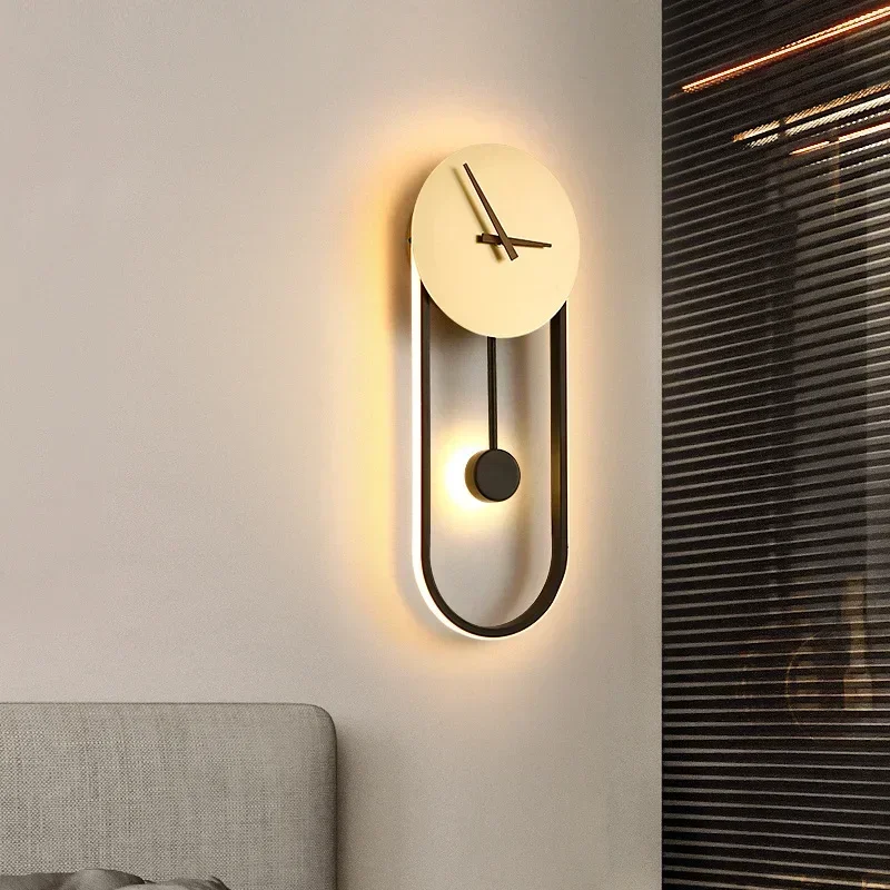Nowoczesna lampa ścienna LED z – Lighting Home Decor Wall Clocks recenzja i cena