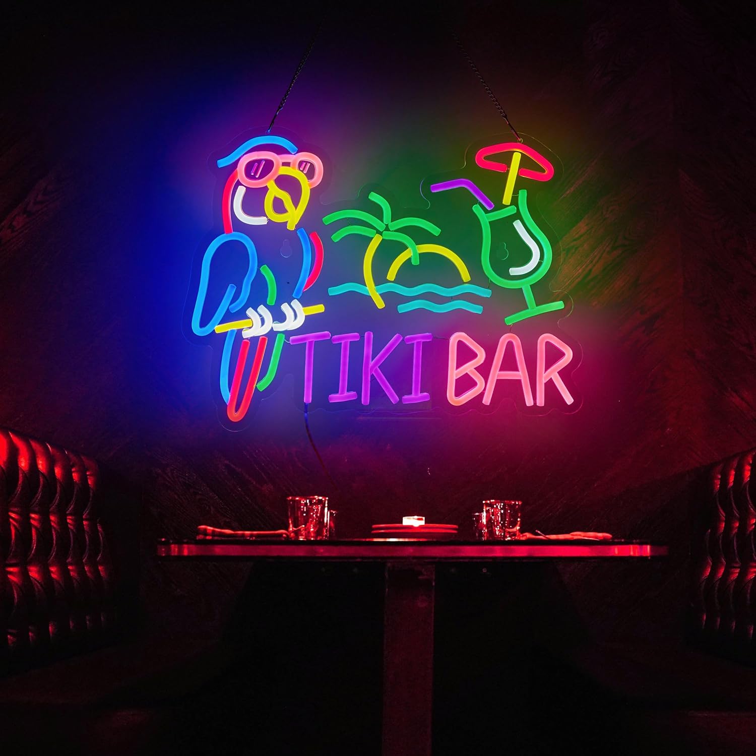 Neonowy Znak Tiki Bar Papuga P – Lighting Tree Decor recenzja i cena