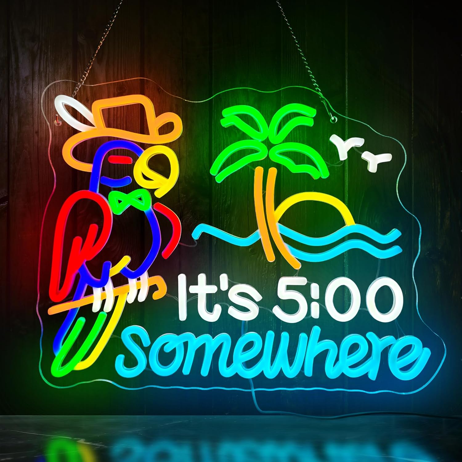 Neonowy Znak Tiki Bar Papuga P – Lighting Tree Decor recenzja i cena