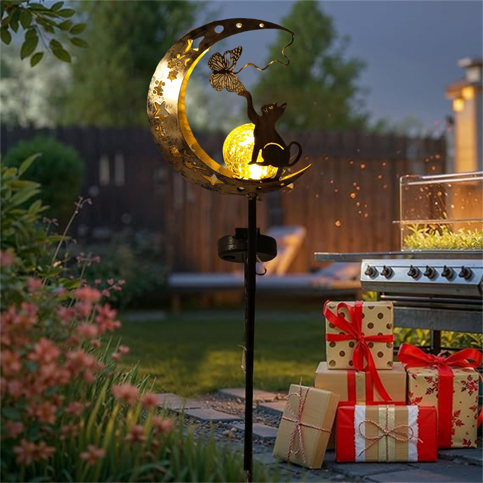 1 szt. Kot Księżyc Lampa Solar – Elements Lighting Decor recenzja i cena
