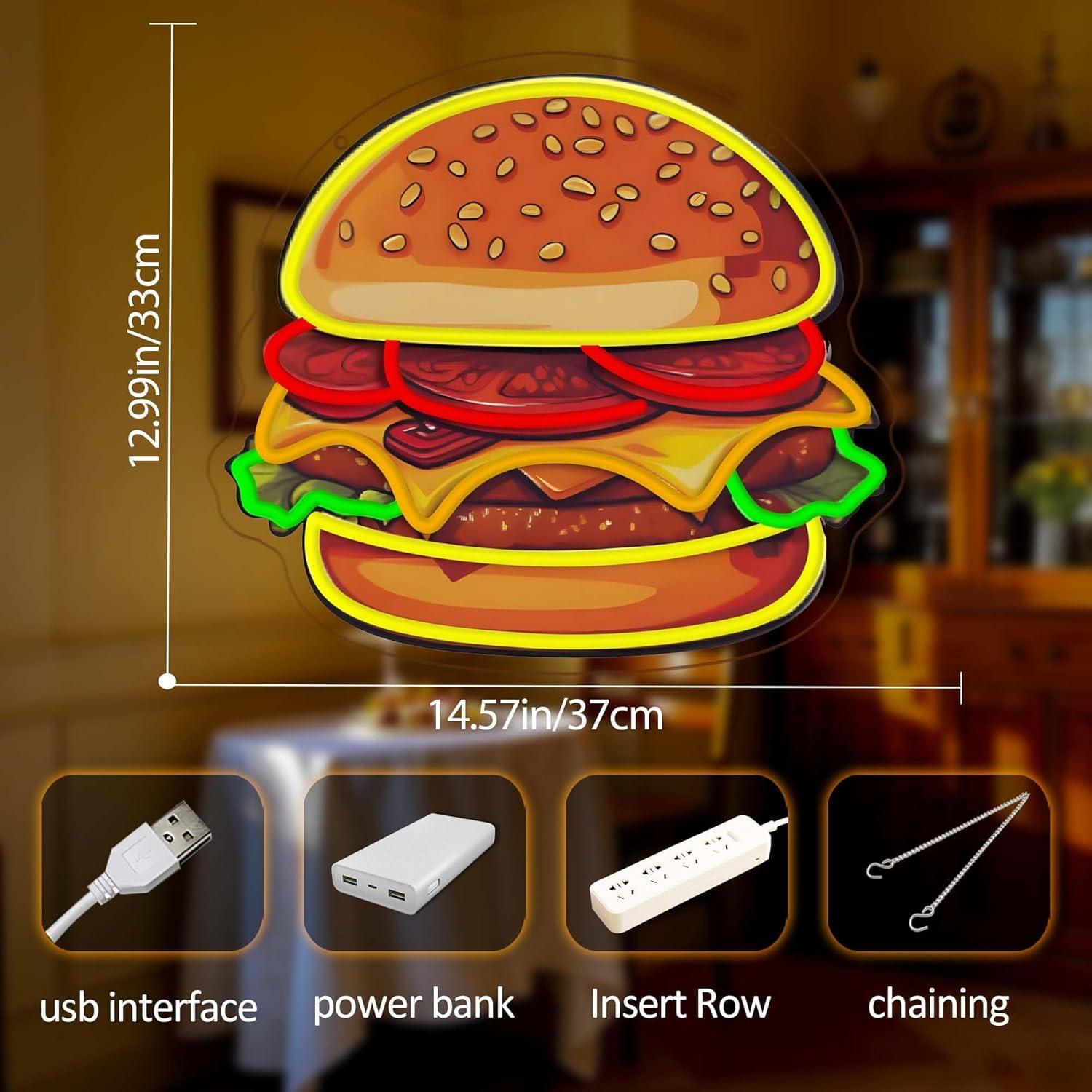 Neonowy Znak LED Burger Hambur – Led Lighting Wall Decor recenzja i cena